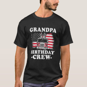 Grandpa Birthday Crew Fireman American Flag Thin R T-Shirt
