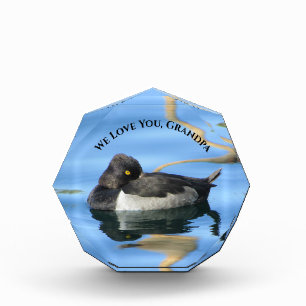 Grandpa Black White Duck Photo Reflection Nature Block