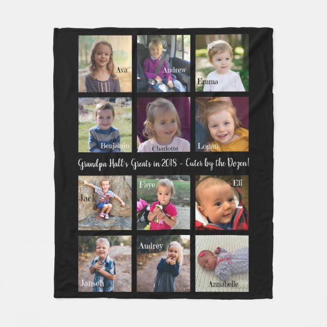 Grandpa Blanket, add photos! Fleece Blanket (Front)