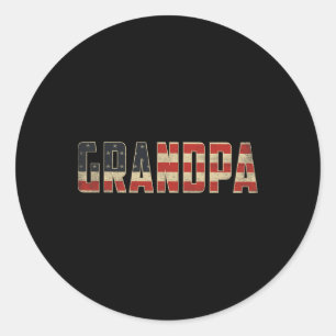 Grandpa Bold Patriotic American Flag Father’s Day Classic Round Sticker