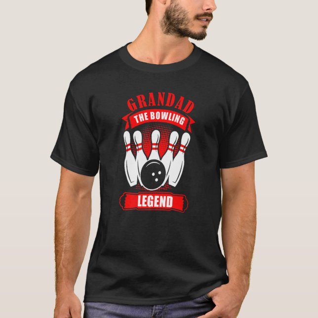 Grandpa Bowler Ten Pin Grandad Legend Bowling Prem T-Shirt (Front)