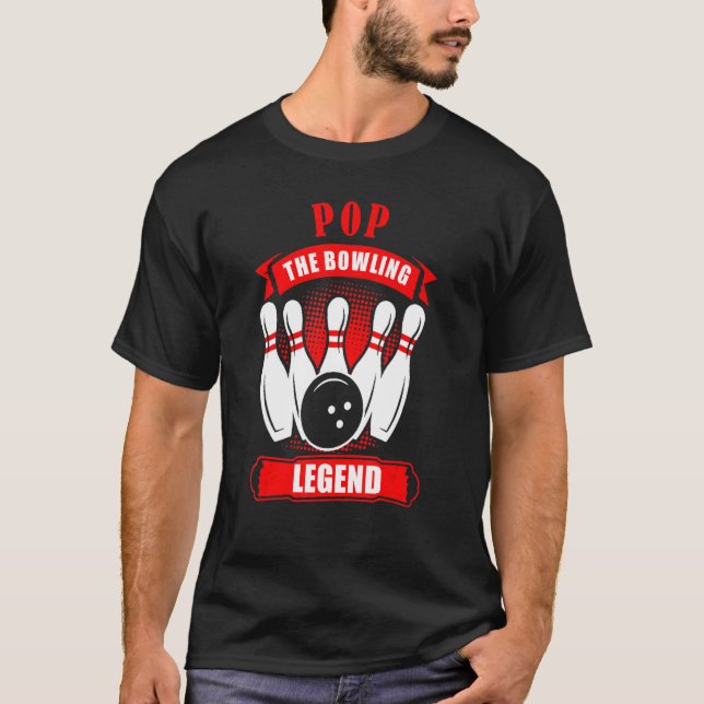 Grandpa Bowler Ten Pin POP Legend Bowling T-Shirt (Front)