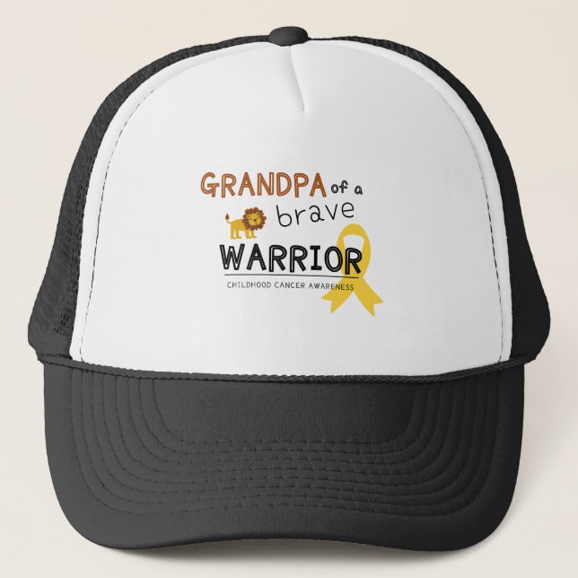 grandpa brave warrior cancer lion Trucker Hat (Front)