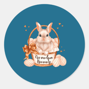 Grandpa Bunny Cute Pastel Matching Family Easter R Classic Round Sticker