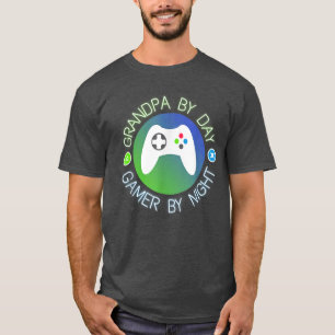 Grandpa By Day Gamer By Night Funny Gaming  T-Shirt
