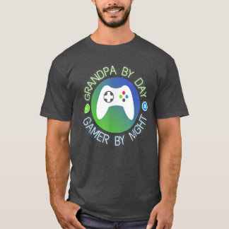 Grandpa By Day Gamer By Night Funny Gaming  T-Shirt