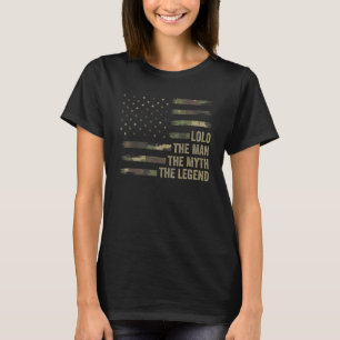 Grandpa Camo Flag Lolo The Man The Myth The Legend T-Shirt