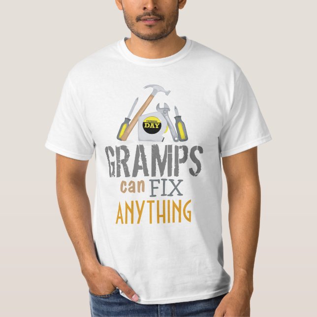 Grandpa Can Fix Anything Funny Custom T-Shirt (Front)