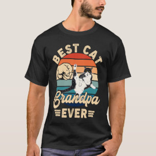 Grandpa Cat Best Cat Grandpa Ever Paw Fist Bump T-Shirt