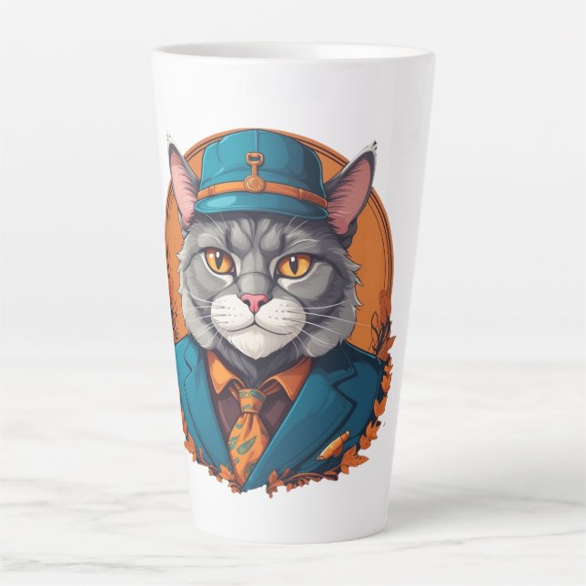Grandpa Cat Latte Mug (Front)