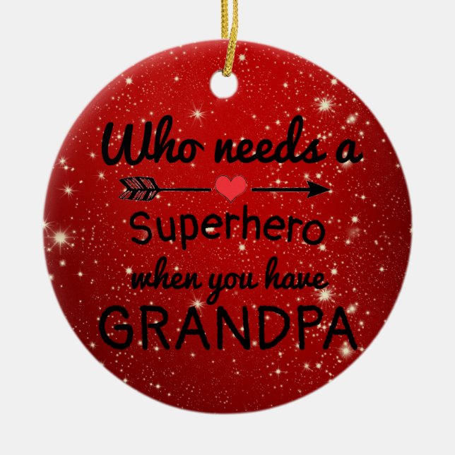 Grandpa Ceramic Ornament (Front)