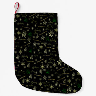 grandpa christmas black gold  stocking