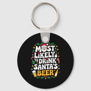 Grandpa Christmas Men Dad Most Likely To Drink San Key Ring
