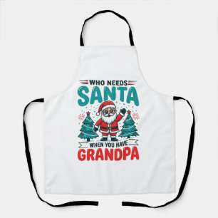 Grandpa Christmas Santa Family Apron