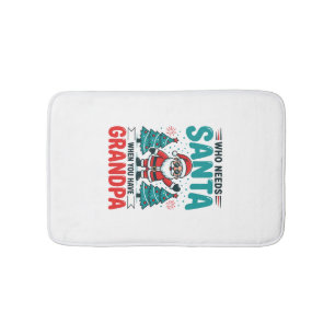 Grandpa Christmas Santa Family Bath Mat