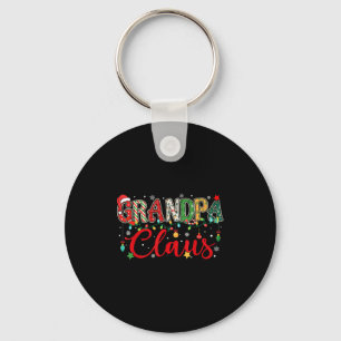 Grandpa Claus Christmas Lights Pajama Family Match Key Ring
