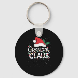 Grandpa Claus Christmas Lights Pajama Family Match Key Ring