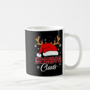 Grandpa Claus Santa Hat Christmas Red Plaid Matchi Coffee Mug