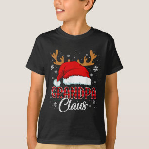 Grandpa Claus Santa Hat Christmas Red Plaid Matchi T-Shirt