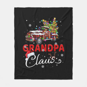 Grandpa Claus Truck Santa Christmas Family Santa M Fleece Blanket