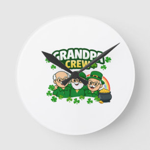Grandpa Crew Round Clock