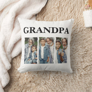 Grandpa Custom Photo Collage Cushion