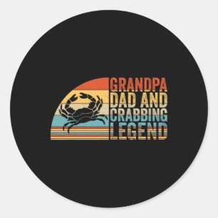 Grandpa Dad And Crabbing Legend Classic Round Sticker