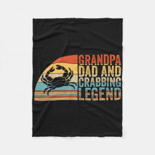 Grandpa Dad And Crabbing Legend  Fleece Blanket