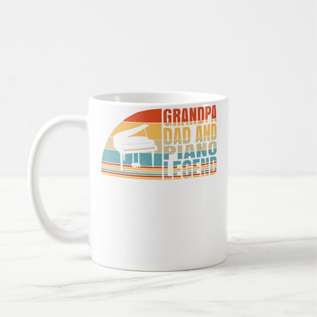 Grandpa Dad And Piano Legend Pianist And Piano Pla Coffee Mug (Left)