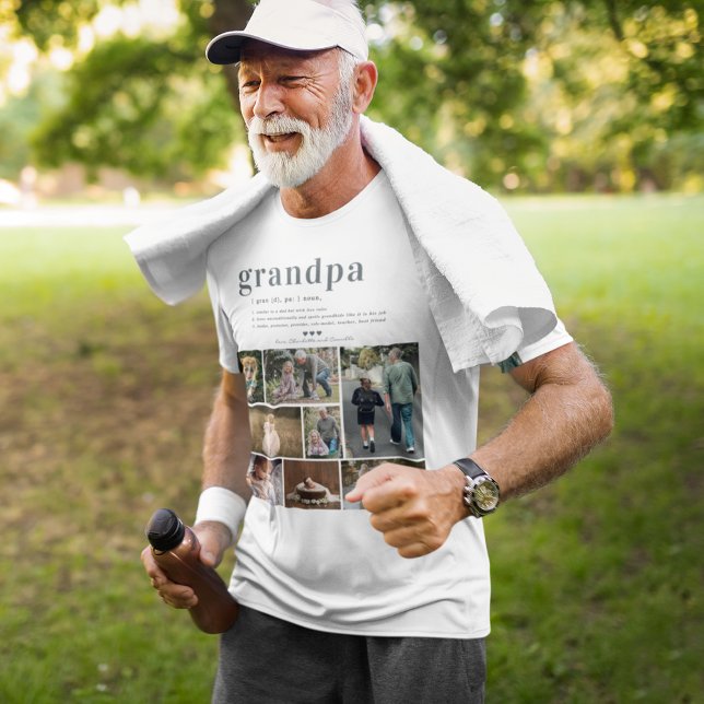 Grandpa Definition | 8 Photo Collage T Shirt (Creator Uploaded)