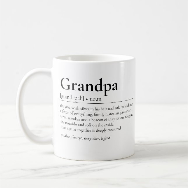 Grandpa Definition Modern Grandfather Grandad Coffee Mug (Left)