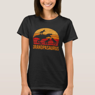 Grandpa Dinosaur Daddy 3 Three Kids Grandpasaurus T-Shirt