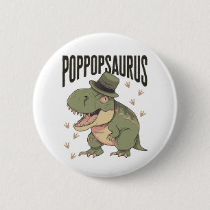 Grandpa Dinosaur Father's Day Poppopsaurus 6 Cm Round Badge