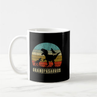 Grandpa Dinosaur Grandpasaurus 2 Two kids Father's Coffee Mug