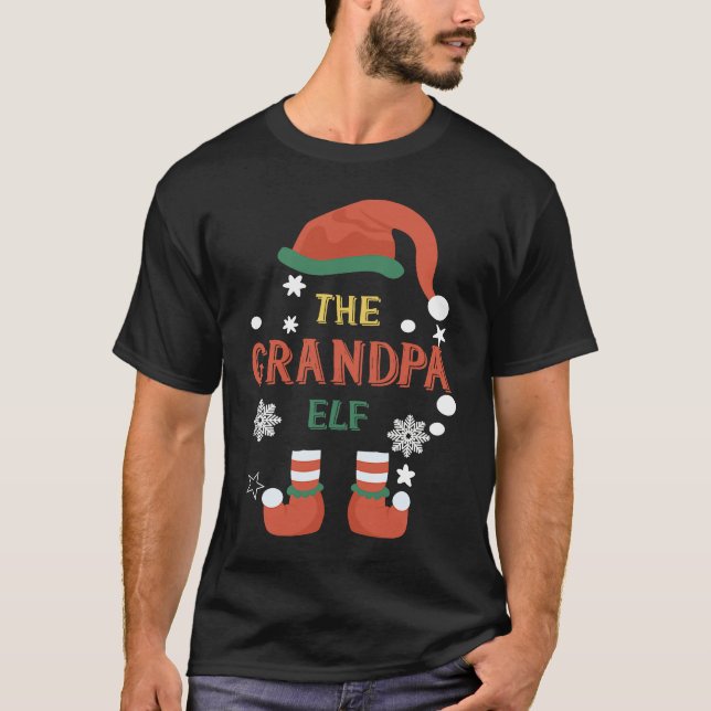 Grandpa Elf Christmas Gnome Family Costume T-Shirt (Front)