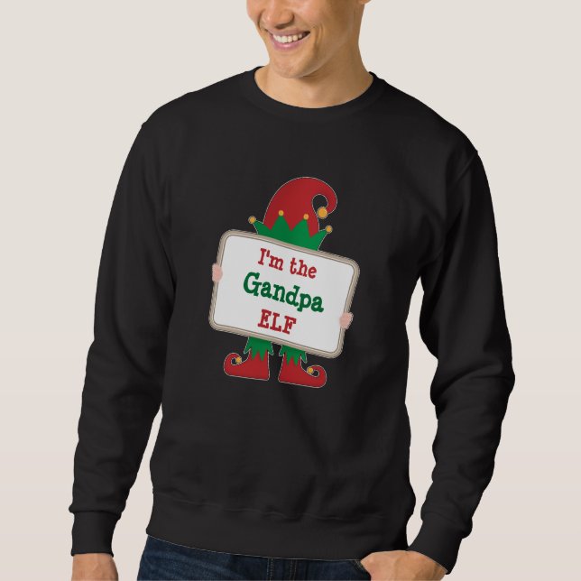 Grandpa Elf | Personalised Christmas Elf T-Shirt Sweatshirt (Front)