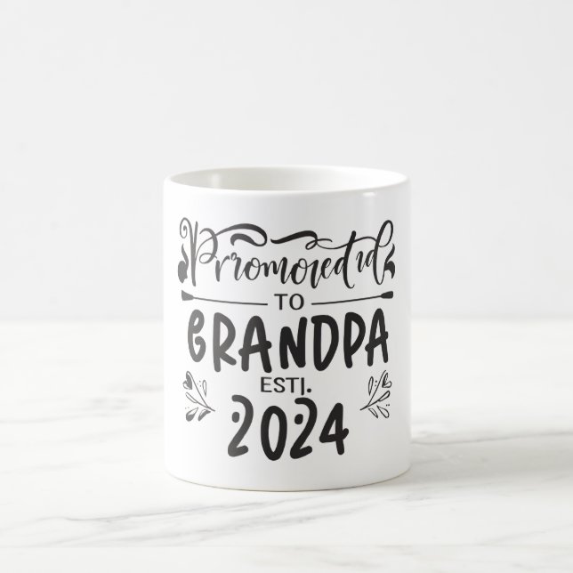 grandpa est 2024, Promoted To Grandpa Est. 2024 Coffee Mug (Center)