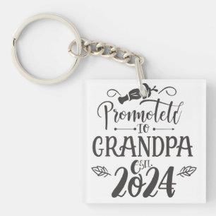 grandpa est 2024, Promoted To Grandpa Est. 2024  Key Ring
