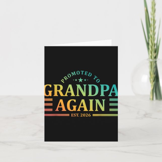 Grandpa Est 2026 First 1st Time Grandpa New Grandf Card (Front)