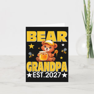 Grandpa Est 2027 Floral Bow Tie Mothers Day Bear Card