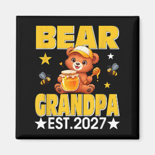 Grandpa Est 2027 Floral Bow Tie Mothers Day Bear Magnet