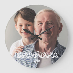 Grandpa Est Custom Photo New Grandfather Keepsake Large Clock