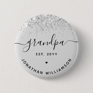 Grandpa Est Glitter Confetti Custom Grandpa Gifts 6 Cm Round Badge