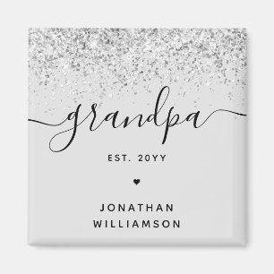 Grandpa Est Glitter Confetti Custom Grandpa Gifts Magnet