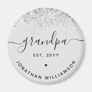 Grandpa Est Glitter Confetti Custom Grandpa Gifts Magnet