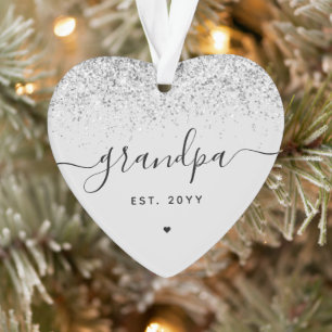 Grandpa Est Glitter Confetti Custom Grandpa Gifts Ornament