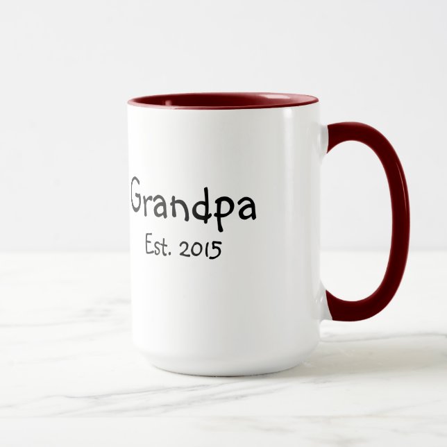 Grandpa Established 2015 Coffee Mug (Right)