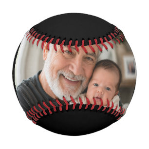 Grandpa Established 3 Photo Black Baseball