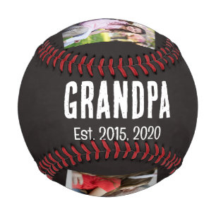 Grandpa established black grunge script 3 photo baseball