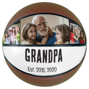 Grandpa established black grunge script 3 photo basketball